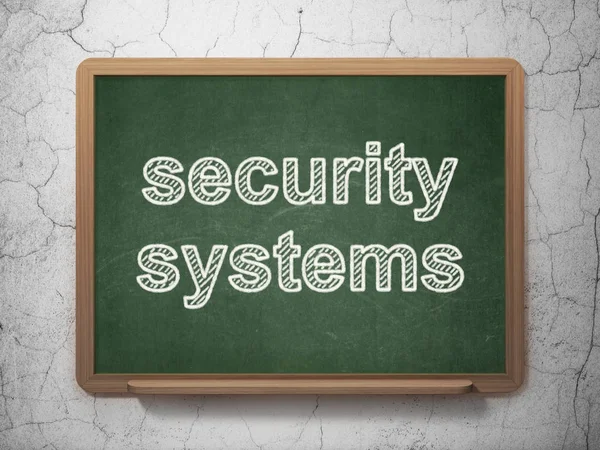 Concetto di sicurezza: sistemi di sicurezza su sfondo lavagna — Foto Stock