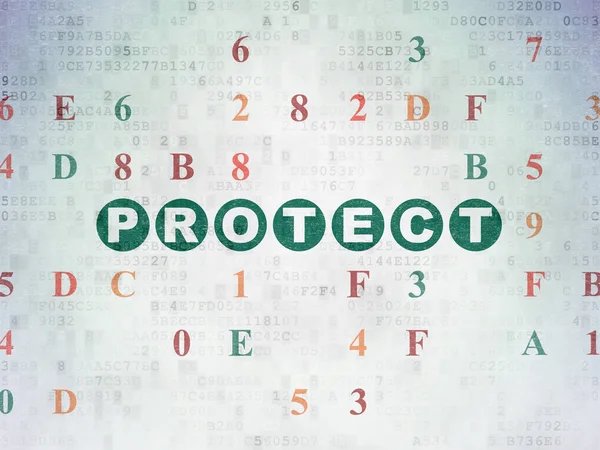 Schutzkonzept: Schutz auf digitalem Datenpapier — Stockfoto