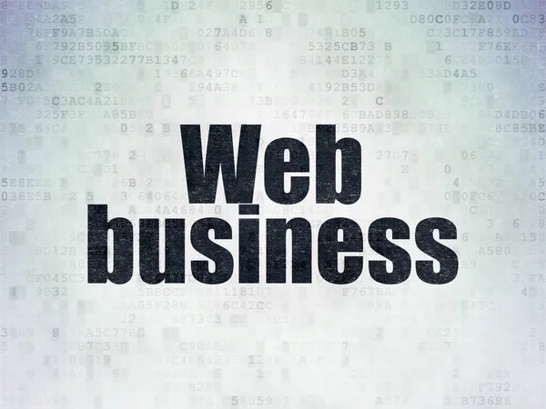 Web开发概念：Web Business on Digital Data Paper background — 图库照片