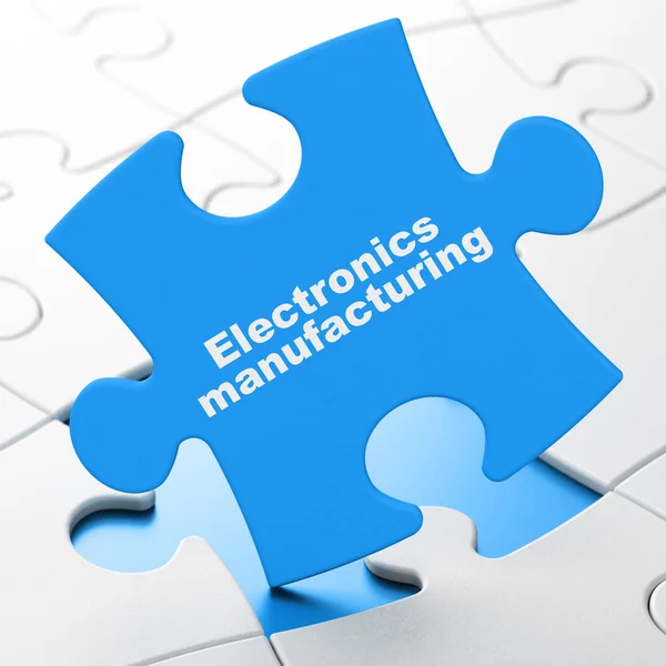 Industrie concept: Electronics Manufacturing op puzzel achtergrond — Stockfoto