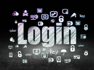 Gizlilik kavramı: grunge karanlık odada giriş