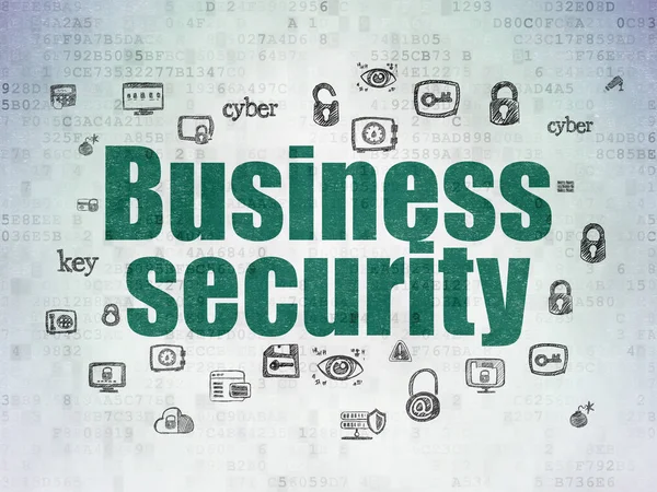 Концепция безопасности: Безопасность бизнеса на фоне цифровых документов — стоковое фото