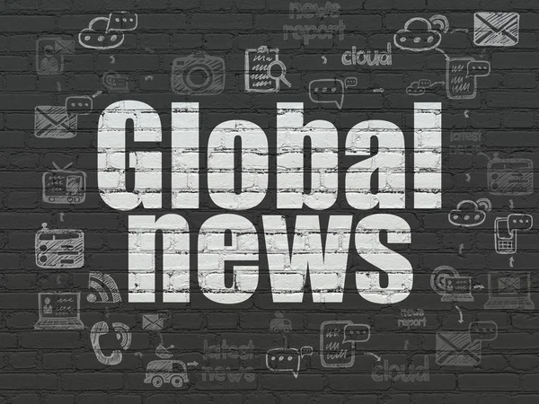 Concepto de noticias: Global News on wall background — Foto de Stock