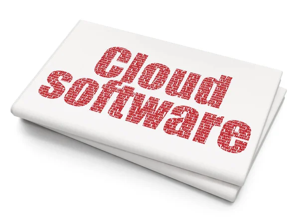 Concetto di rete cloud: software cloud su sfondo vuoto del giornale — Foto Stock