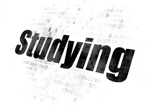 Conceito de estudo: Estudando em fundo digital — Fotografia de Stock
