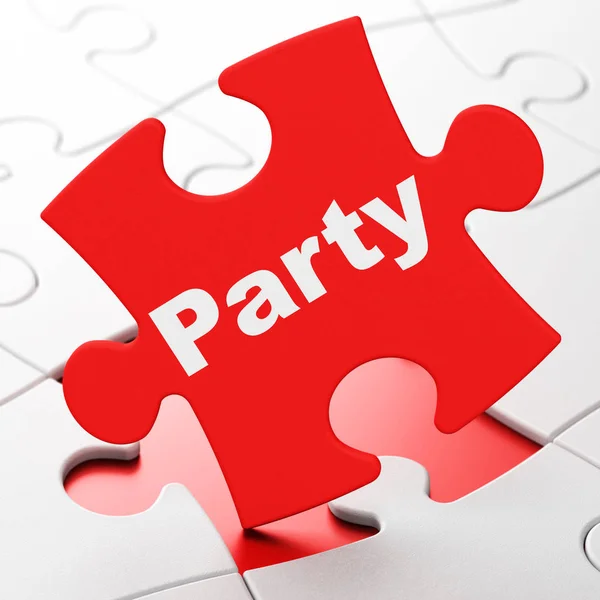 Holiday concept: Party on puzzle background — Stock Photo, Image