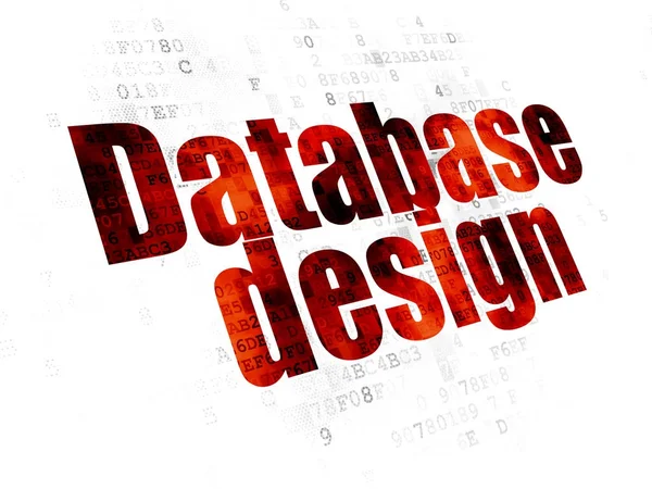 Concepto de programación: Diseño de bases de datos sobre fondo digital —  Fotos de Stock