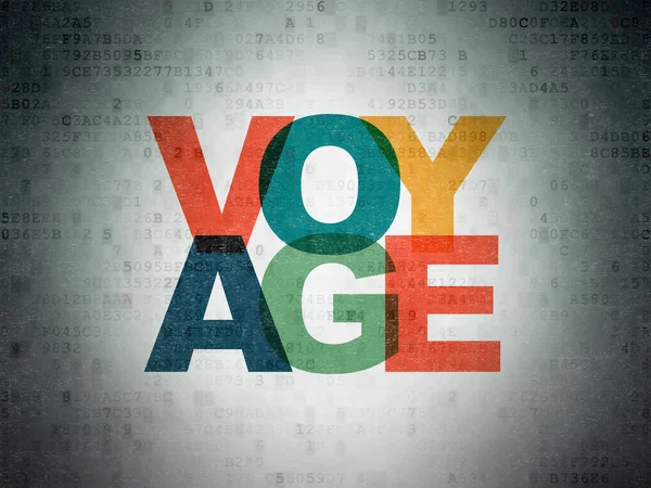 Vakantie concept: Voyage op digitale Data-Paper achtergrond — Stockfoto