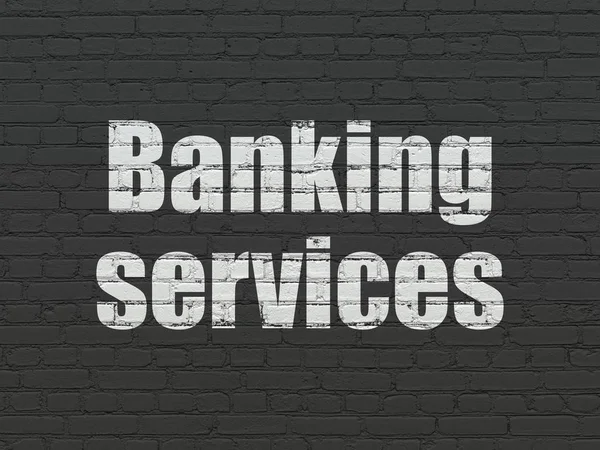 Концепция денег: Банковские услуги на фоне стен — стоковое фото