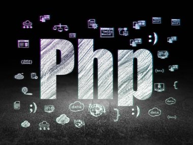 Programlama kavramı: Php grunge karanlık odada