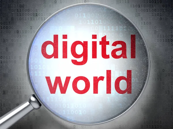 Datakonsept: Digital verden med optisk glass – stockfoto