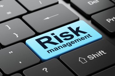Ekonomi kavramı: risk yönetimi bilgisayar klavye zemin üzerine