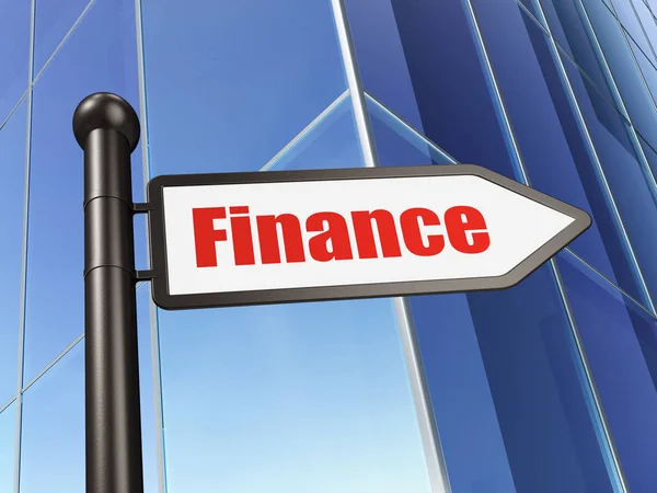 Concetto di finanza: firma Finance on Building background — Foto Stock