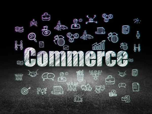 Finance concept: Commerce in grunge dark room — Stock Photo, Image