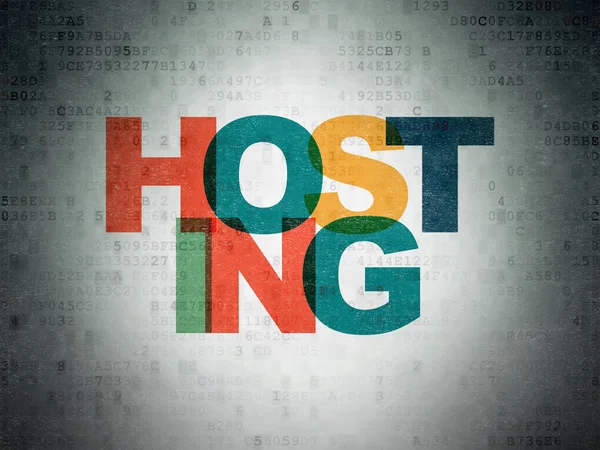 Concetto di sviluppo web: hosting su sfondo Digital Data Paper — Foto Stock