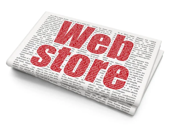 Conceito de Web design: Web Store em fundo de jornal — Fotografia de Stock