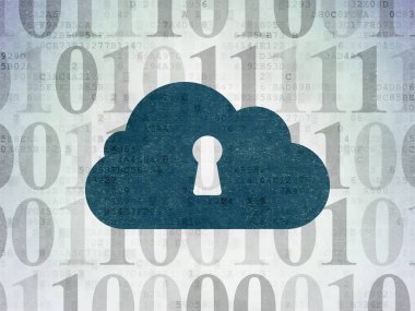 Bulut teknoloji kavramı: bulut ile Keyhole dijital veri kağıt arka plan üzerinde