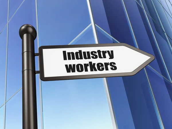 Herstellungskonzept: Industriearbeiter auf dem Bau unterzeichnen — Stockfoto