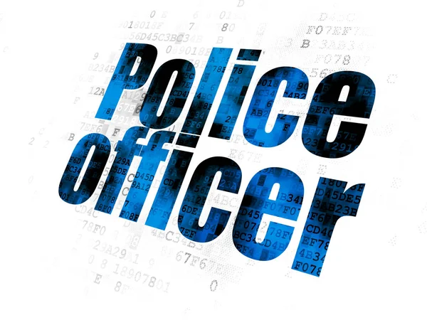 法の概念: デジタル背景に警察官 — ストック写真