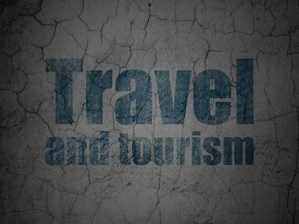 Tatil kavramı: grunge duvar arka plan üzerinde seyahat ve Turizm