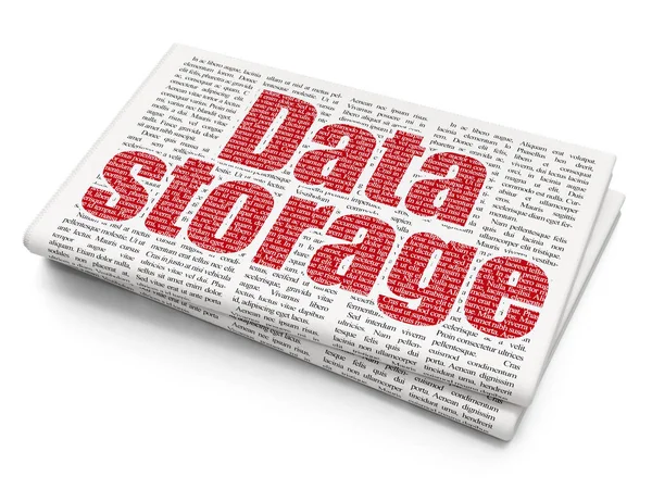 Information concept: Data Storage on Newspaper background — Stock Photo, Image