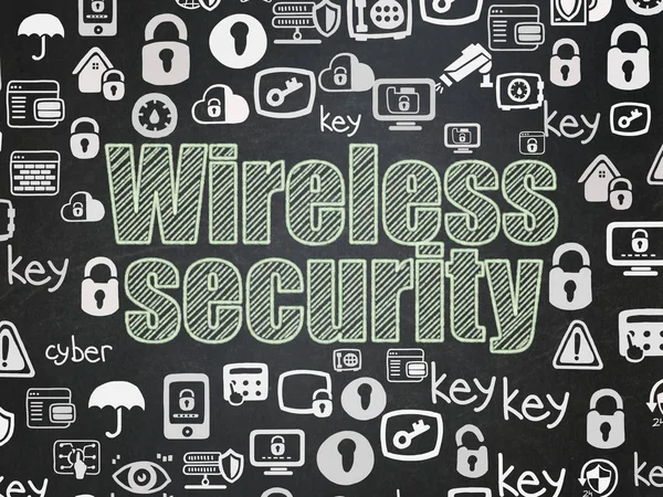 Concetto di sicurezza: sicurezza wireless su sfondo consiglio scolastico — Foto Stock