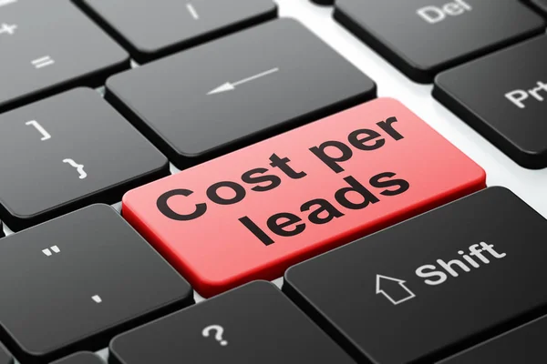 Концепция бизнеса: Cost Per Leads on computer keyboard background — стоковое фото