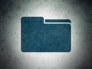 İş kavramı: dijital veri kağıt arka plan üzerinde klasör