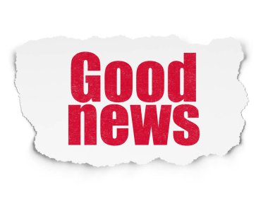 Haber kavramı: yırtık kağıt arka plan üzerinde iyi haber