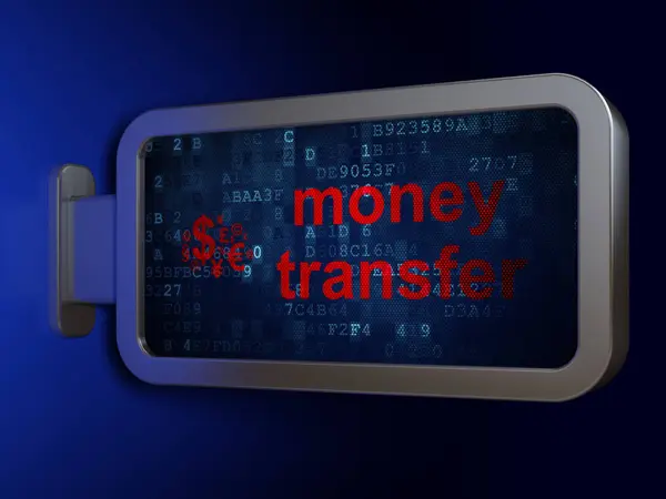 Financiën concept: geld overmaken en Financiën symbool op billboard achtergrond — Stockfoto