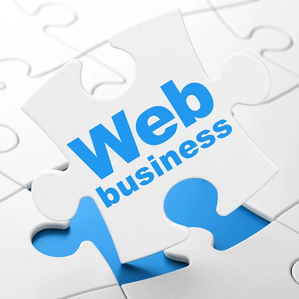 Concetto di Web design: Web Business su sfondo puzzle — Foto Stock