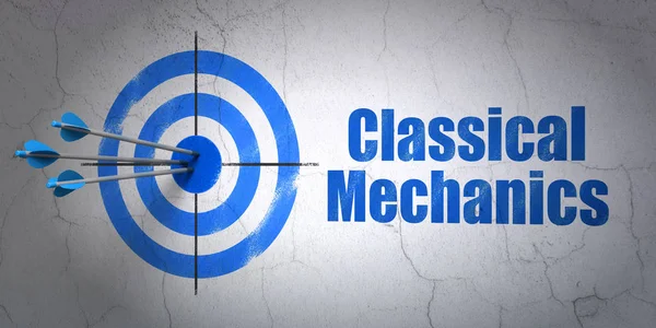 Science concept: target and Classical Mechanics on wall background — Stock Photo, Image