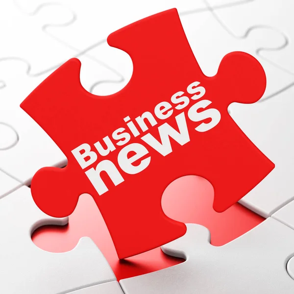 News concept: Business News on puzzle background — Stock Photo, Image