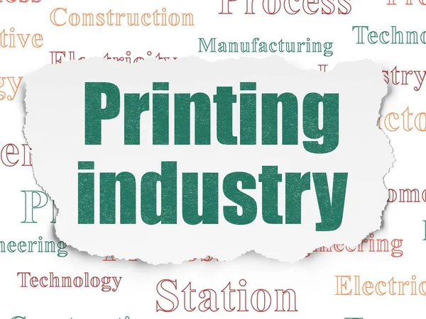 Manufacuring concept: Printing Industry on Torn Paper background — Stock Photo, Image