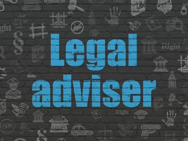 Wet concept: juridisch adviseur op muur achtergrond — Stockfoto