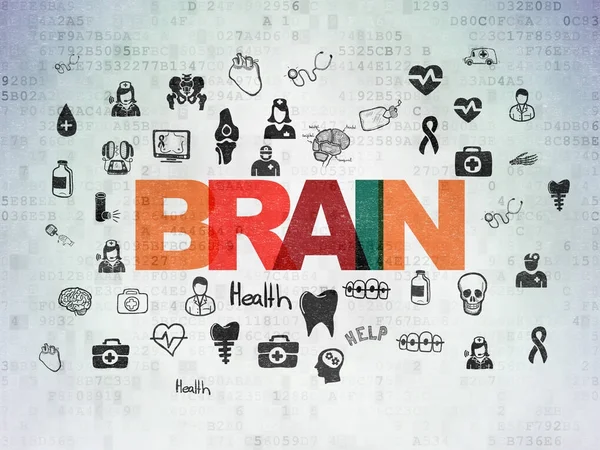 Έννοια της υγείας: εγκεφάλου στο ψηφιακό χαρτί δεδομένα παρασκηνίου — Φωτογραφία Αρχείου