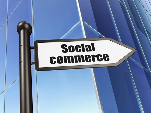 Advertising concept: sign Social Commerce on Building background — Stock Photo, Image