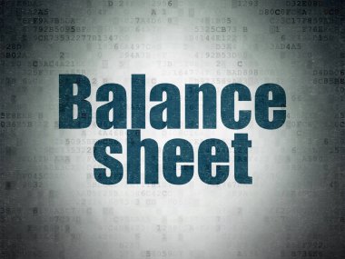 Bankacılık kavramı: bilanço dijital veri kağıt arka plan üzerinde