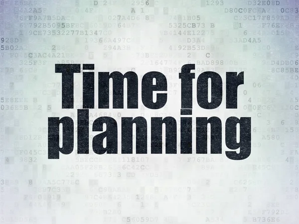 Концепция времени: время планирования на фоне цифровых документов — стоковое фото