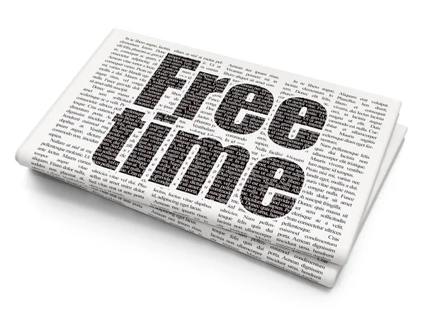 Pojęcie czasu: czas wolny na tle gazety — Zdjęcie stockowe