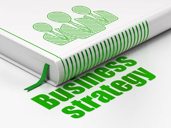 Affärsidé: bok affärsmän, affärsstrategi på vit bakgrund — Stockfoto