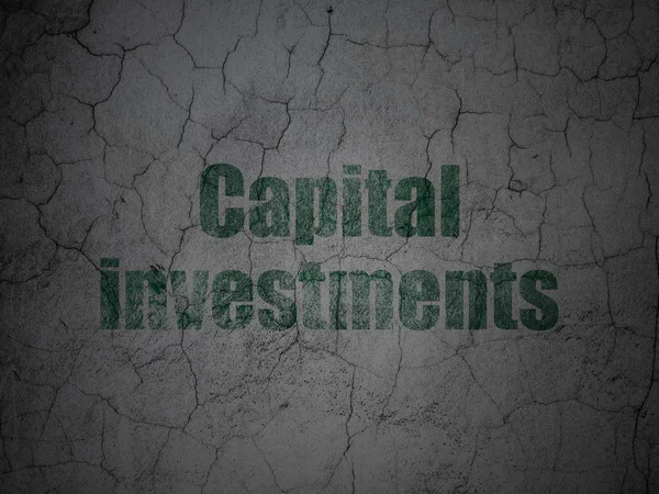 Concept bancaire : Investissements en capital sur fond de mur grunge — Photo