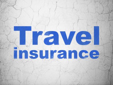 Sigorta kavramı: duvar arka plan üzerinde seyahat sigortası