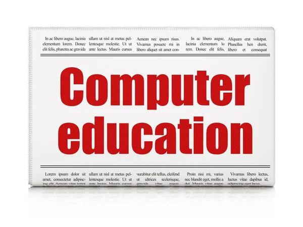 Concetto di istruzione: titolo del giornale Computer Education — Foto Stock