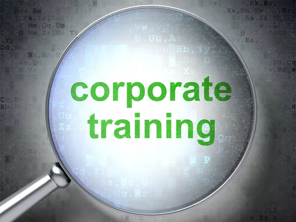 Learning concept: Corporate Training with optical glass — Stock Photo, Image