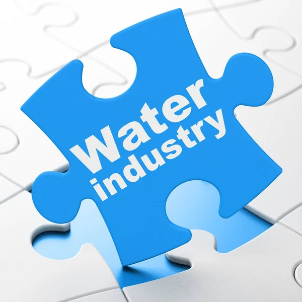 Industrie concept: waterindustrie op puzzel achtergrond — Stockfoto