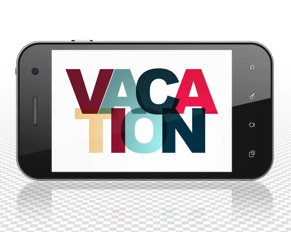 Toerisme concept: Smartphone met vakantie op display — Stockfoto