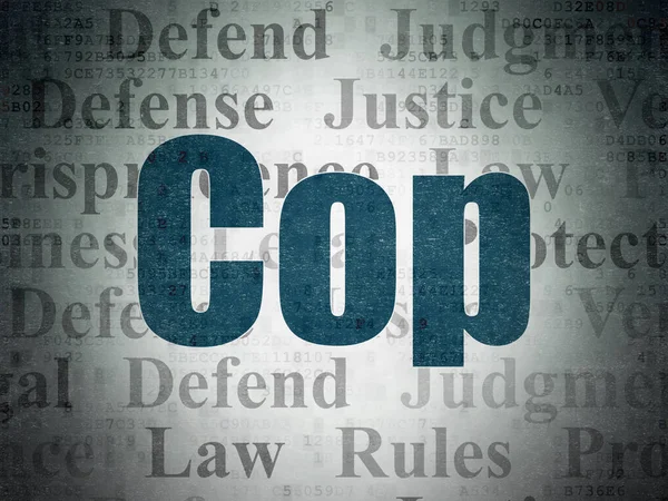 Concepto de ley: Cop on Digital Data Paper background — Foto de Stock