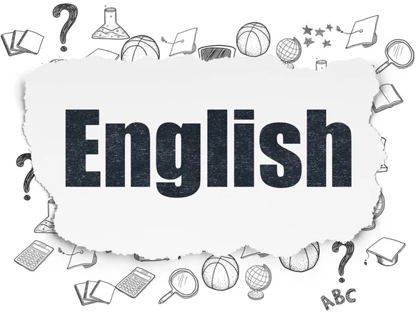 Learning concept: English on Torn Paper background — Stock Photo, Image