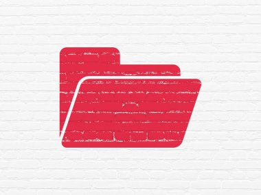 Ekonomi kavramı: duvar arka plan üzerinde klasör